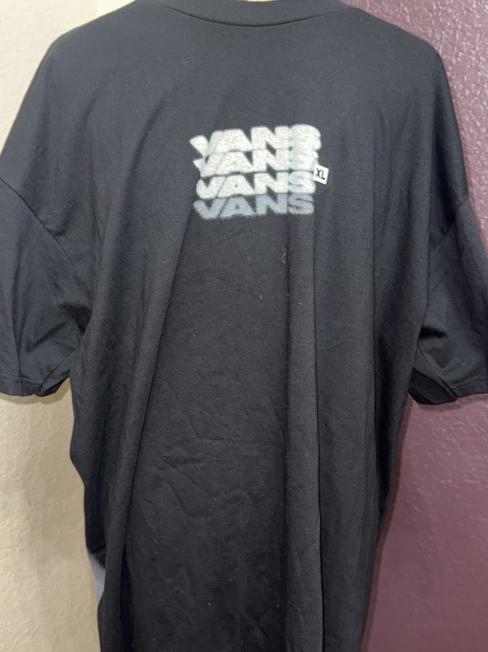 Vans Black Tee with Stacked White Logo